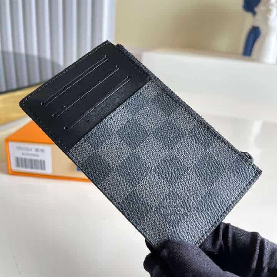 N60354 LOUIS VUITTON UTILITY COIN HOLDER DAMIER GRAPHITE COATED CANVAS