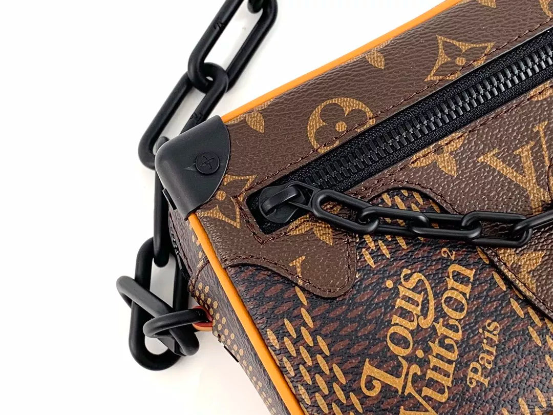 LOUIS VUITTON 18.5*13*8CM NIGO CO BRANDED MINI SOFT TRUNK BOX BAG