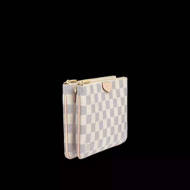LOUIS VUITTON 7.9 X 4.9 X 1.2 INCH DOUBLE ZIP POCHETTE LV HAND BAGS
