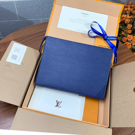 LOUIS VUITTON 27×20×3CM BLUE POCHETTE VOYAGE