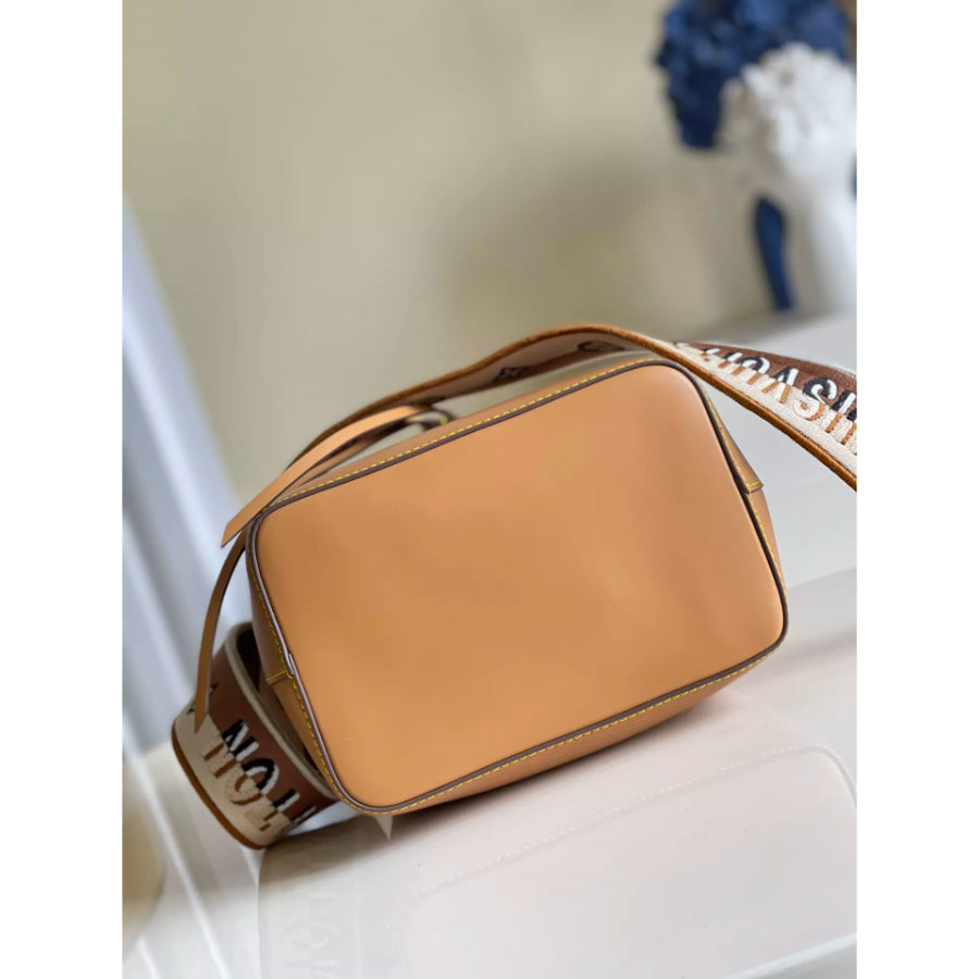 LOUIS VUITTON 20*20*13CM NEONOE BB BUCKET BAG, EMBROIDERED JACQUARD SHOULDER STRAP