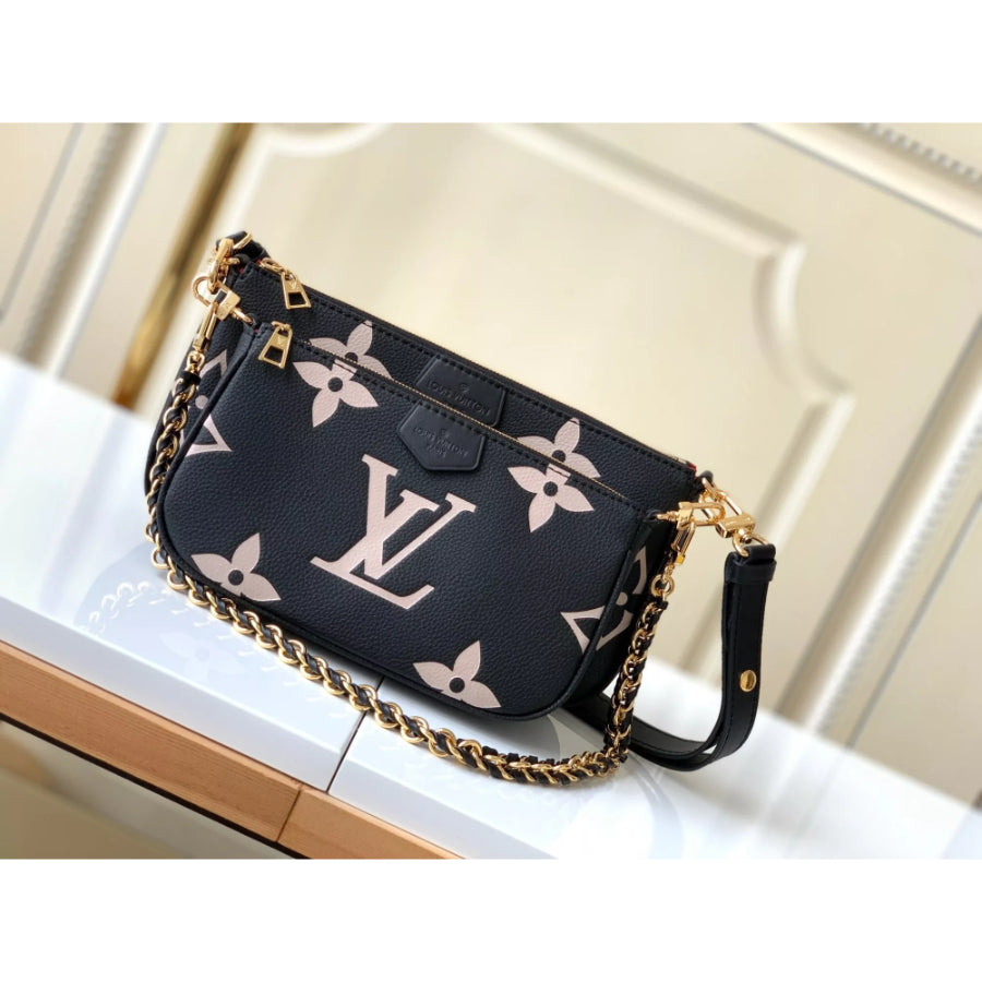 LOUIS VUITTON THREE PIECE MAHJONG BAG, FULL LEATHER PRINTING
