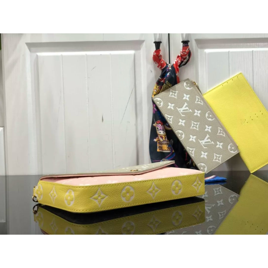 LOUIS VUITTON 21*12*3CM SPRING IN THE CITY CAPSULE SERIES, POCHETTE FELICIE CHAIN BAG, EMBOSSING
