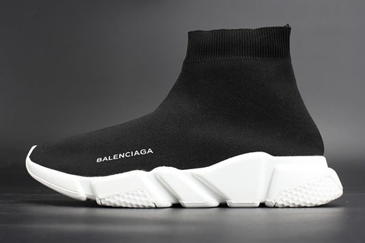 BALENCIAGA STRETCH MESH HIGH TOP SNEAKER BLACK WHITE