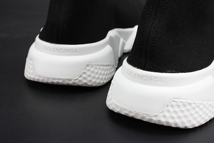BALENCIAGA STRETCH MESH HIGH TOP SNEAKER BLACK WHITE