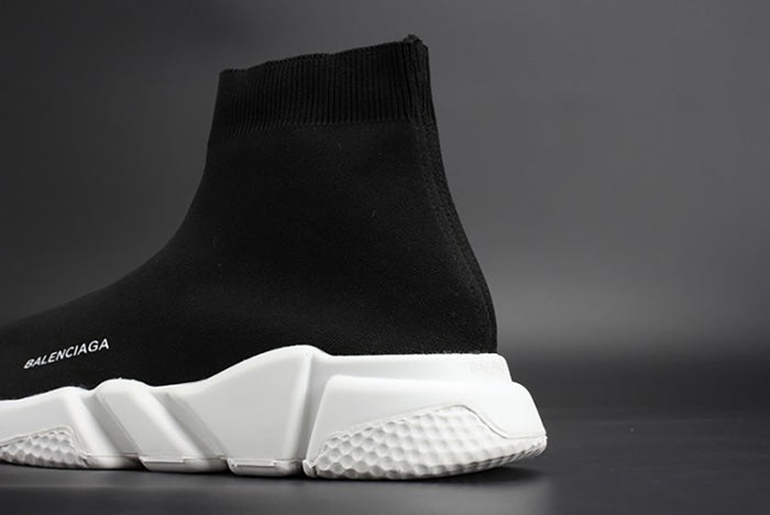 BALENCIAGA STRETCH MESH HIGH TOP SNEAKER BLACK WHITE