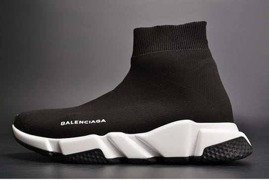 BALENCIAGA STRETCH MESH HIGH TOP SNEAKER BLACK WHITE