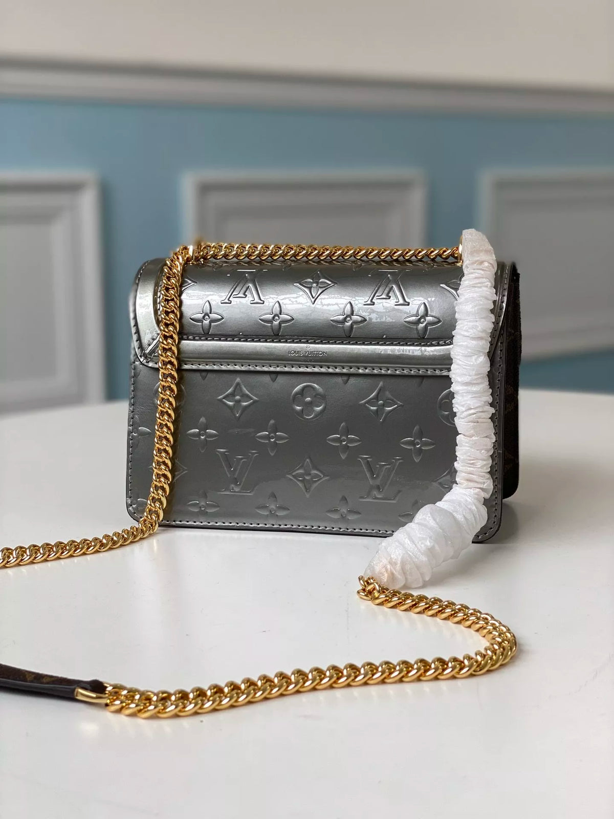 LOUIS VUITTON WYNWOOD CHAIN BAG，MONOGRAM VERNIS LEATHER + MONOGRAM CANVAS