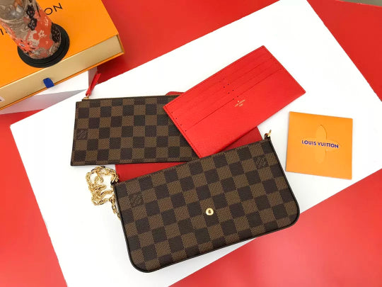 LOUIS VUITTON 21 X 12 X 3 CM POCHETTE FELICIE DAMIER AZUR
