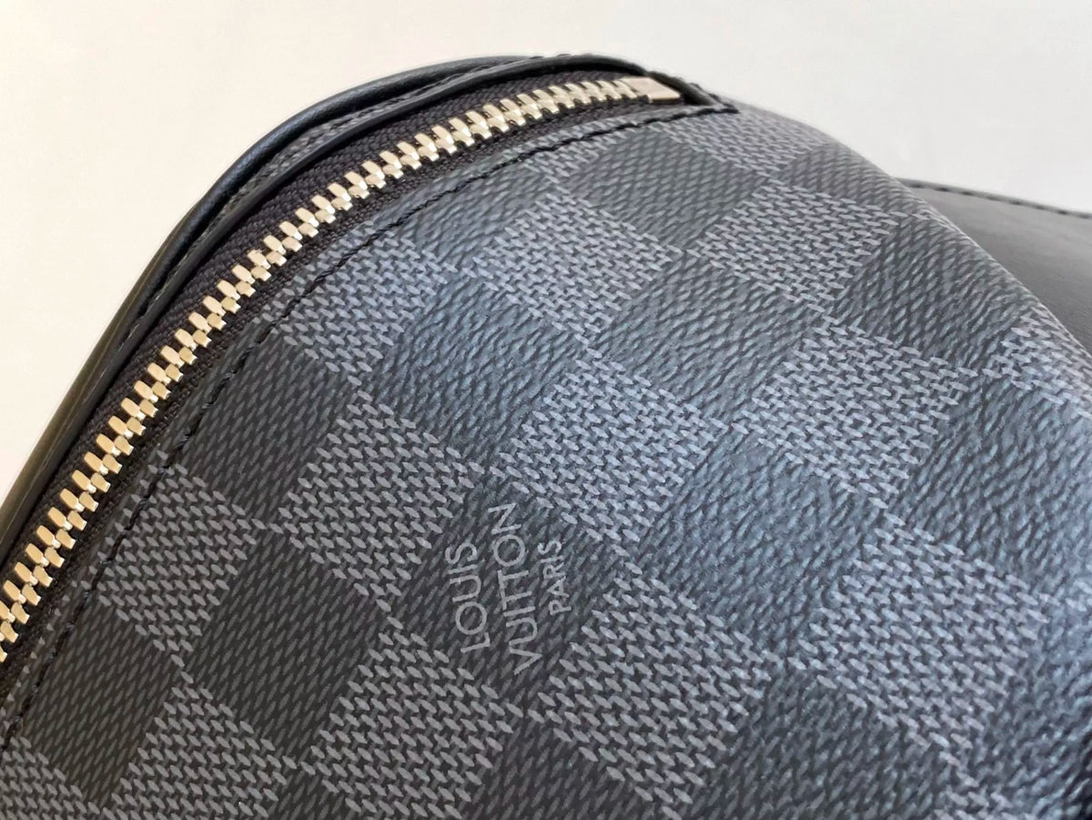 LOUIS VUITTON 26*13*7CM CAMPUS WAIST BAG, DAMIER GRAPHITE COATED CANVAS / DAMIER INFINI CHECKERBOARD LEATHER