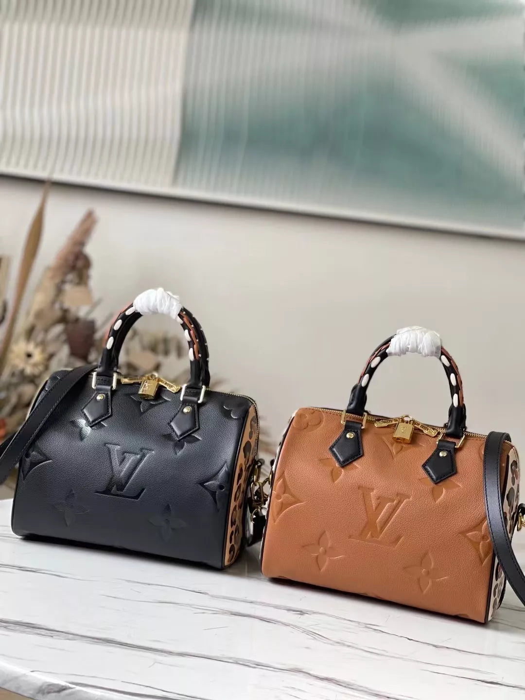 LOUIS VUITTON SPEEDY BANDOULIÈRE WILD MONOGRAM EMPREINTE AT HEART 25 LV HAND BAGS