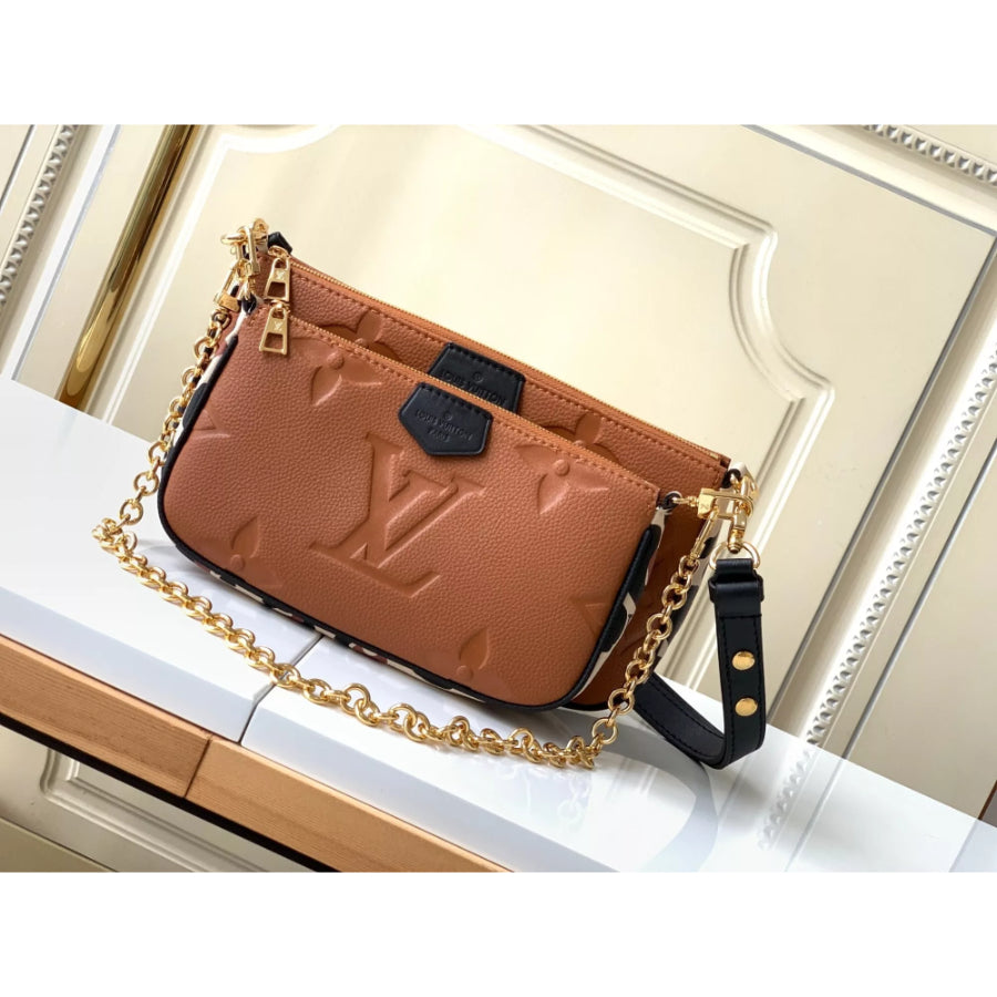 LOUIS VUITTON THREE PIECE MAHJONG BAG, FULL LEATHER PRINTING