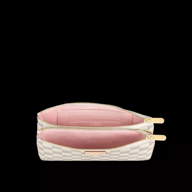 LOUIS VUITTON 7.9 X 4.9 X 1.2 INCH DOUBLE ZIP POCHETTE LV HAND BAGS