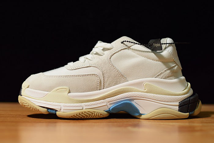 BALENCIAGA TRIPLE S WHITE SUEDE