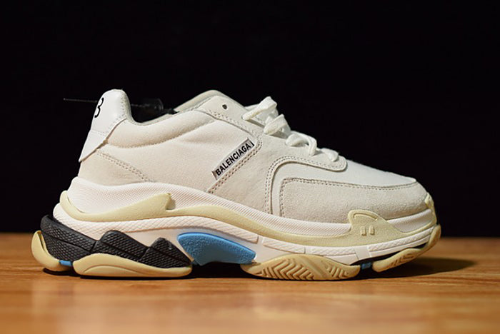 BALENCIAGA TRIPLE S WHITE SUEDE