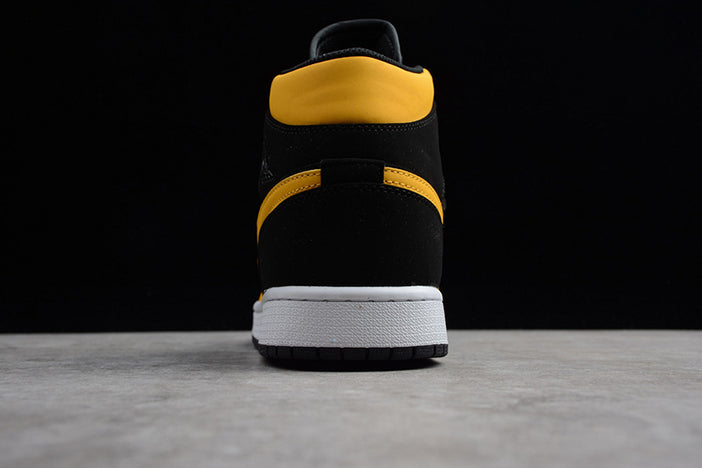 AIR JORDAN 1 MID "BLACK UNIVERSITY GOLD"
