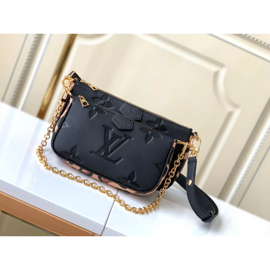 LOUIS VUITTON THREE PIECE MAHJONG BAG, FULL LEATHER PRINTING