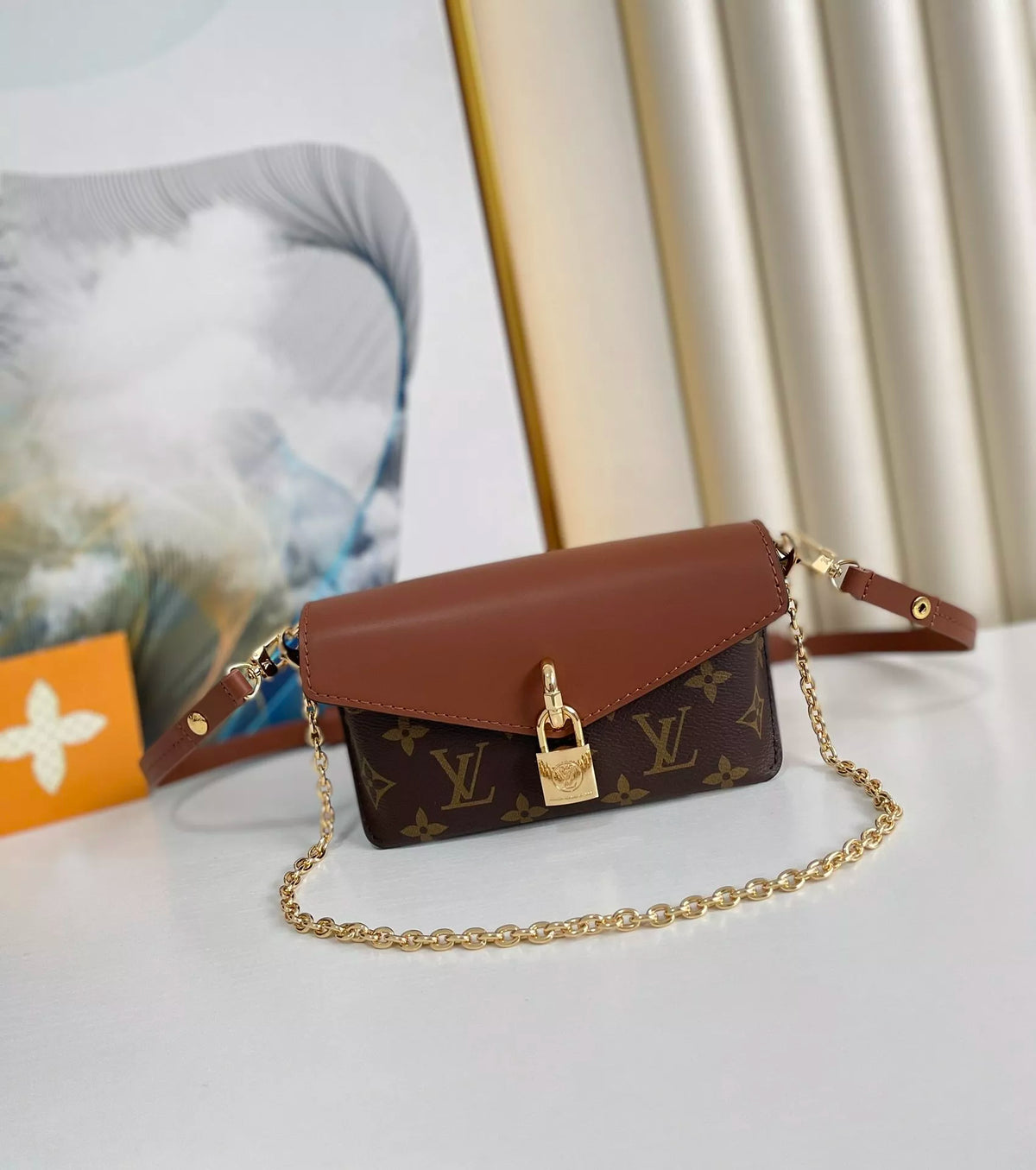 LOUIS VUITTON 19*11*3CM PADLOCK ON STRAP LOCK BAG