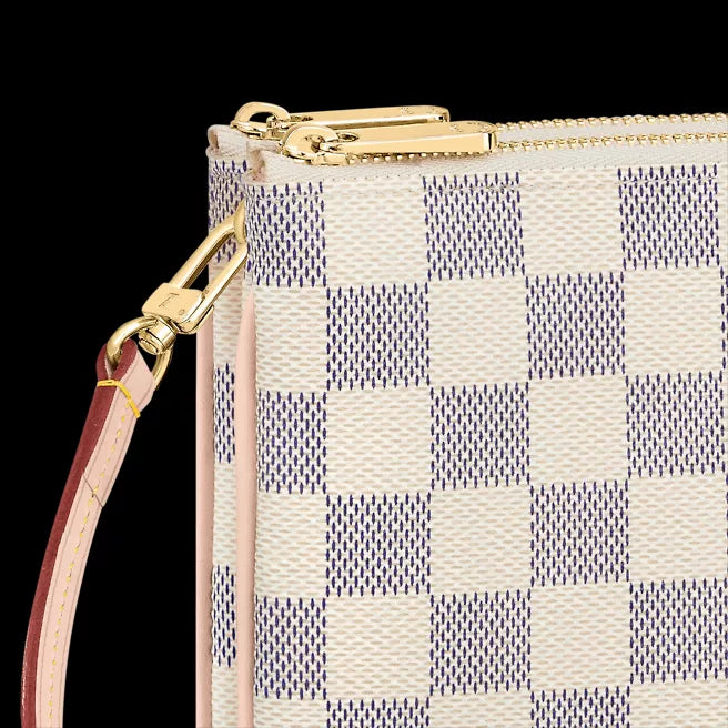 LOUIS VUITTON 7.9 X 4.9 X 1.2 INCH DOUBLE ZIP POCHETTE LV HAND BAGS