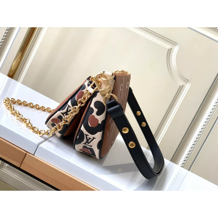 LOUIS VUITTON THREE PIECE MAHJONG BAG, FULL LEATHER PRINTING