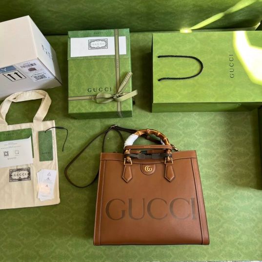 LOUIS VUITTON 35*30*14CM 660195 27*24*11CM DIANA SERIES, BAMBOO TOTE BAG, FULL LEATHER