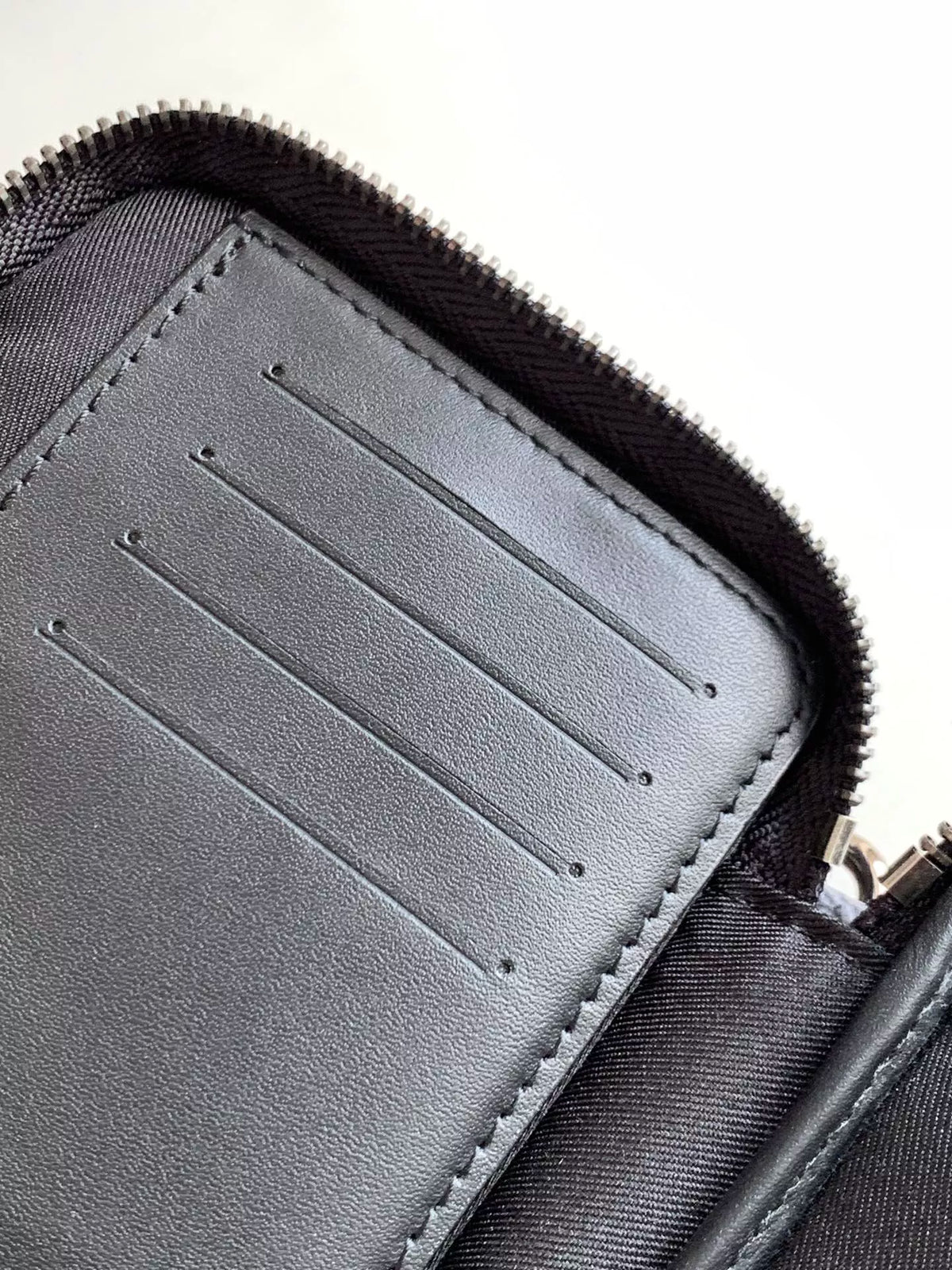 LOUIS VUITTON 11 X 19 X 3.5CM MOBILE BAG DOUBLE PHONE, MONOGRAM ECLIPSE CANVAS + MONOGRAM ECLIPSE REVERSE CANVAS