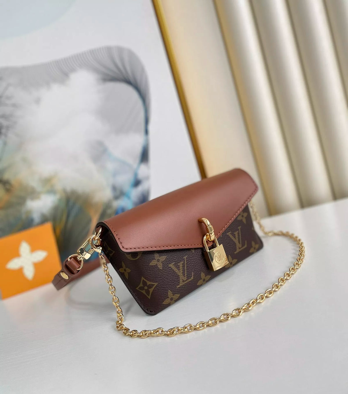 LOUIS VUITTON 19*11*3CM PADLOCK ON STRAP LOCK BAG
