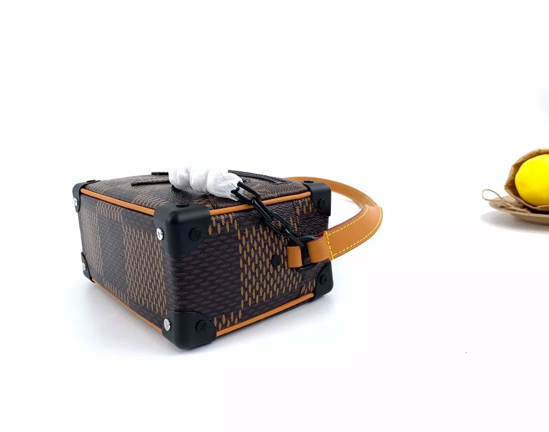 LOUIS VUITTON 18.5*13*8CM NIGO CO BRANDED MINI SOFT TRUNK BOX BAG