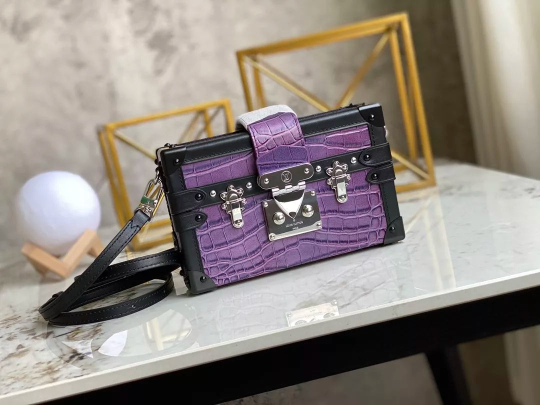 LOUIS VUITTON 19×5×11.5CM PETITE MALLE BOX ALLIGATOR SKIN