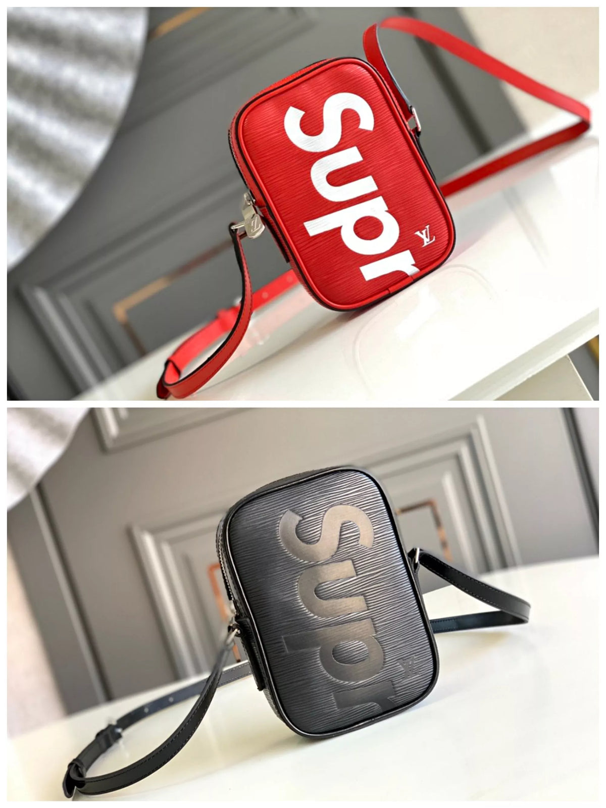 LOUIS VUITTON 12X17X5CM SUPREME CO BRANDED, COWHIDE