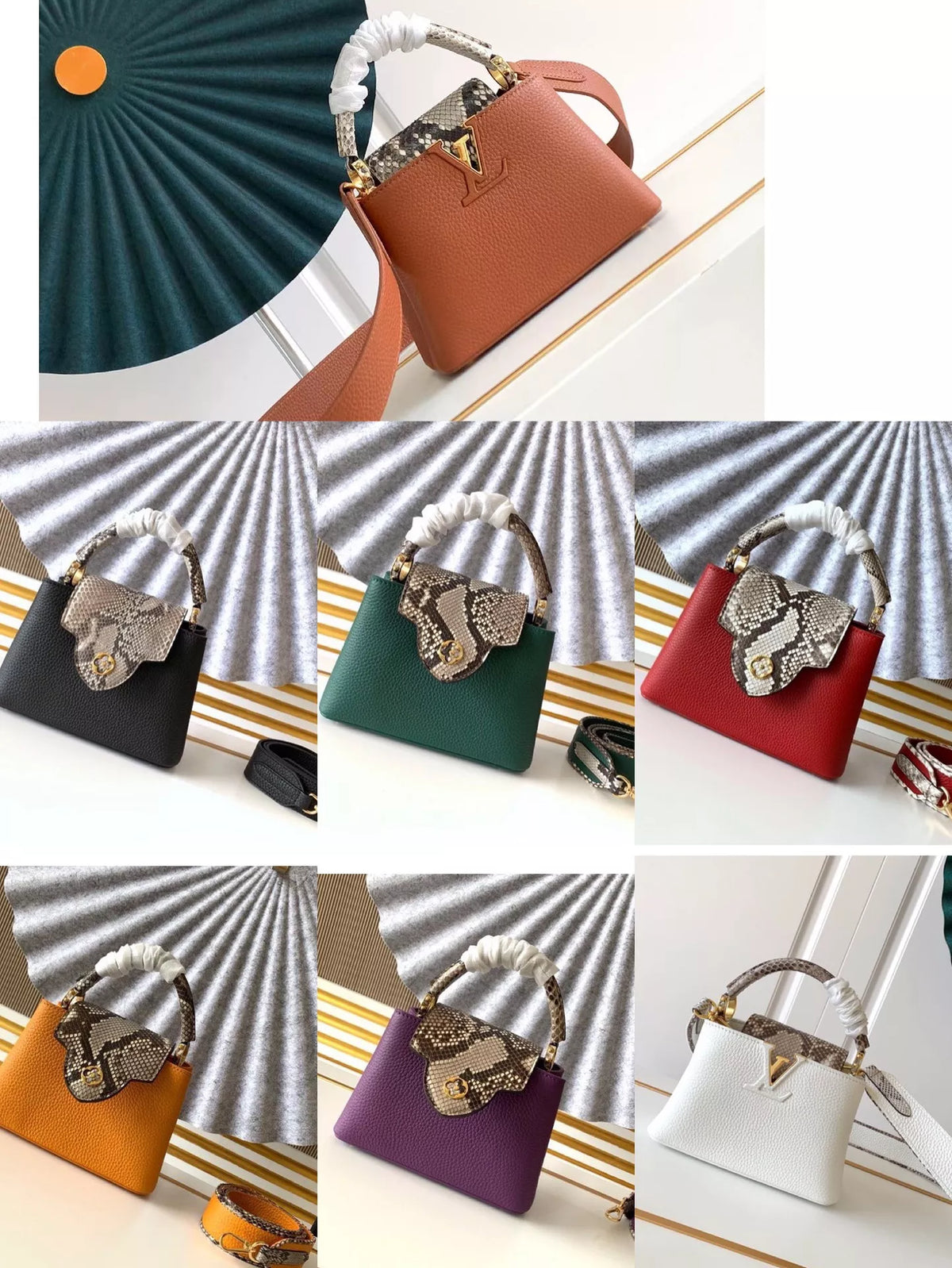 LOUIS VUITTON 21X14X8CM CAPUCINES MONOGRAM FLOWER 7COLOURS AVAILABLE