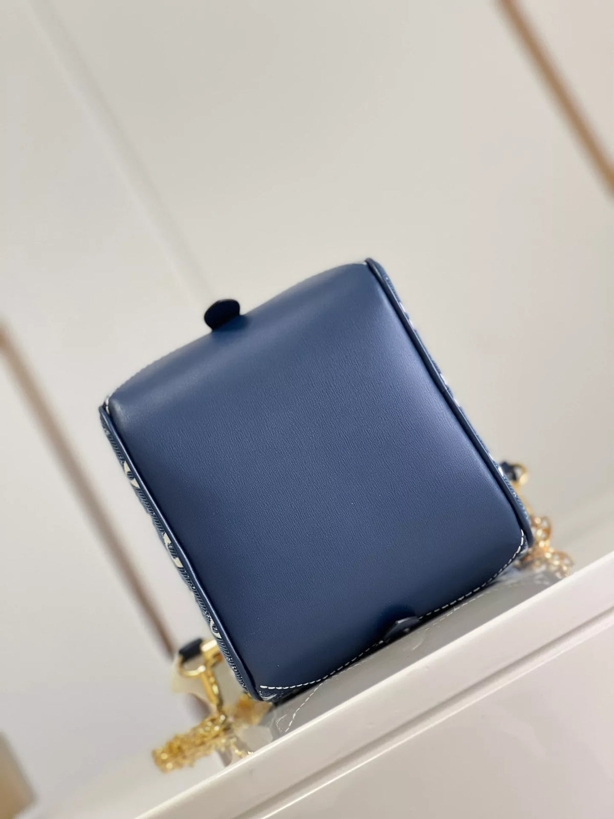 LOUIS VUITTON 16*16*16CM TOP ORIGINAL DENIM BLUE DICE BAG SQUARE HANDBAG