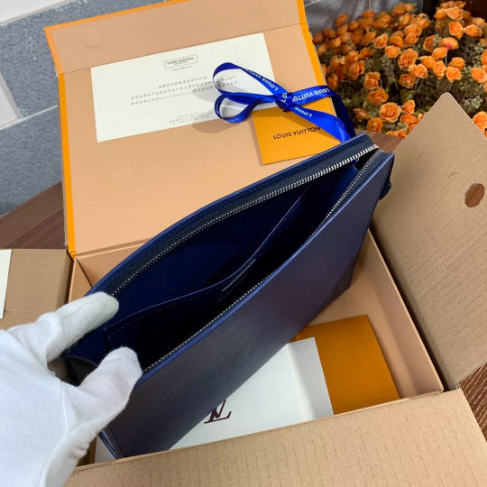 LOUIS VUITTON 27×20×3CM BLUE POCHETTE VOYAGE