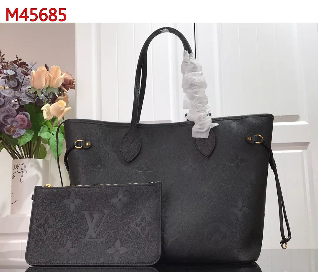 LOUIS VUITTON NEVERFULL MM BAG MONOGRAM EMPREINTE LEATHER