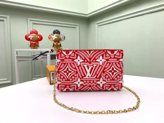 LOUIS VUITTON  20.0 X 12.5 X 3.0 CM POCHETTE DOUBLE ZIP CRAFTY BAG