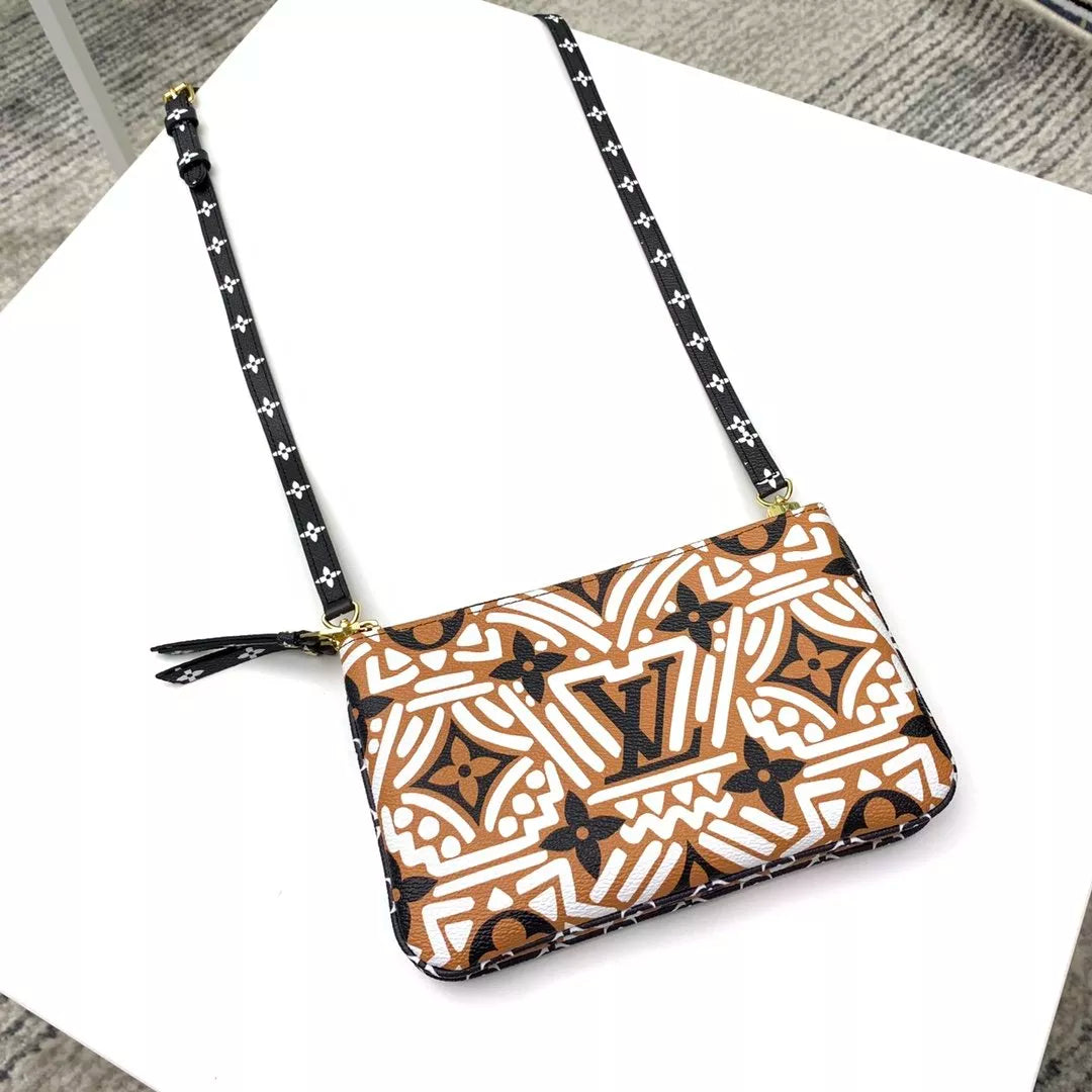 LOUIS VUITTON 20.0 X 12.5 X 3.0 CM POCHETTE DOUBLE ZIP CRAFTY BAG