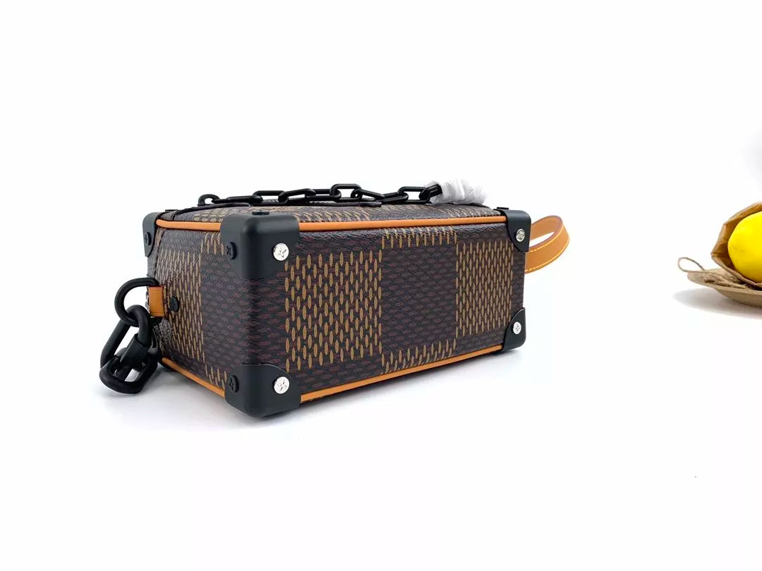 LOUIS VUITTON 18.5*13*8CM NIGO CO BRANDED MINI SOFT TRUNK BOX BAG