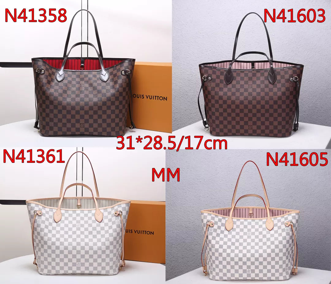 LOUIS VUITTON NEVERFULL MM BAG DAMIER EBENE