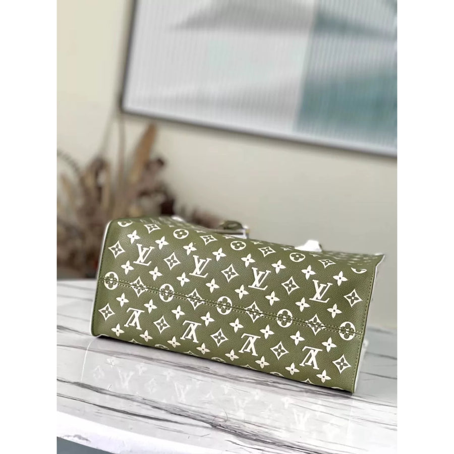 LOUIS VUITTON 35X27X 14CM ONTHEGO HANDBAG, MONOGRAM EMPRENTE COW LEATHE