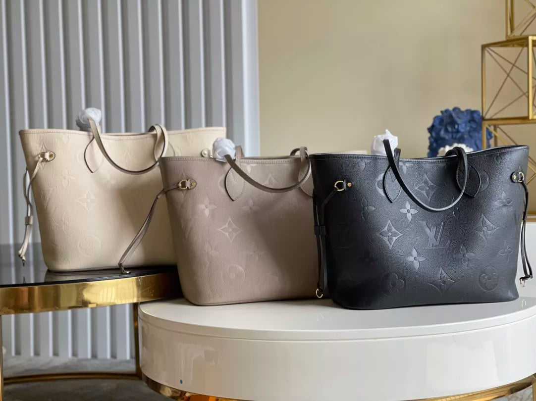LOUIS VUITTON NEVERFULL MM BAG MONOGRAM EMPREINTE LEATHER