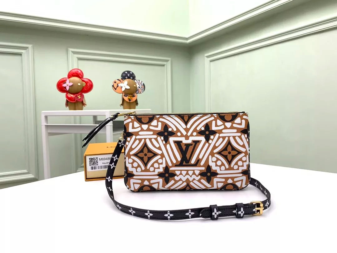 LOUIS VUITTON 20.0 X 12.5 X 3.0 CM POCHETTE DOUBLE ZIP CRAFTY BAG