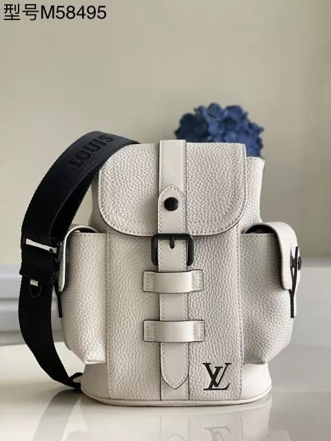 LOUIS VUITTON 14 X 19.5 X 5CM CHRISTOPHER XS TAURILLON LEATHER