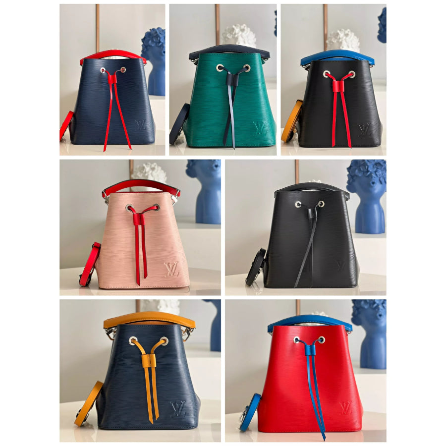 LOUIS VUITTON 20*20*13CM NEONOE BB BUCKET BAG, SPLASHED EPI LEATHER
