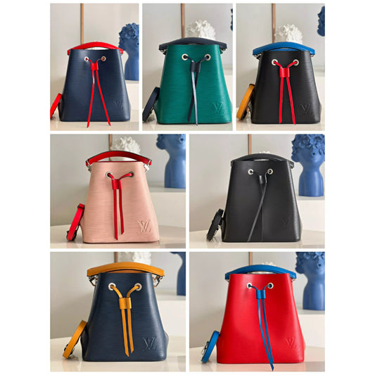 LOUIS VUITTON 20*20*13CM NEONOE BB BUCKET BAG, SPLASHED EPI LEATHER