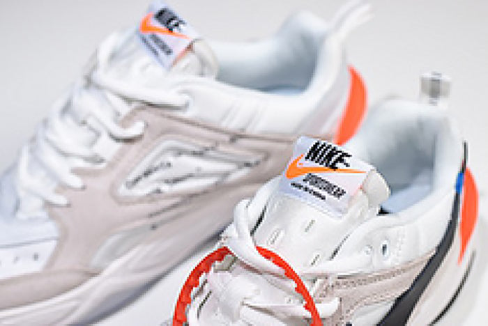 NIKE M2K TEKNO OFF-WHITE "WHITE, BLACK & TEAM ORANGE"