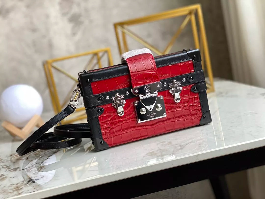 LOUIS VUITTON 19×5×11.5CM PETITE MALLE BOX ALLIGATOR SKIN
