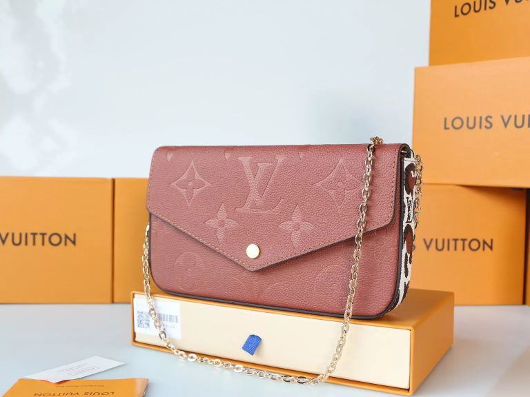 LOUIS VUITTON  21.0 X 12.0 X 3.0CM WILD AT HEART POCHETTE FÉLICIE MONOGRAM EMPREINTE