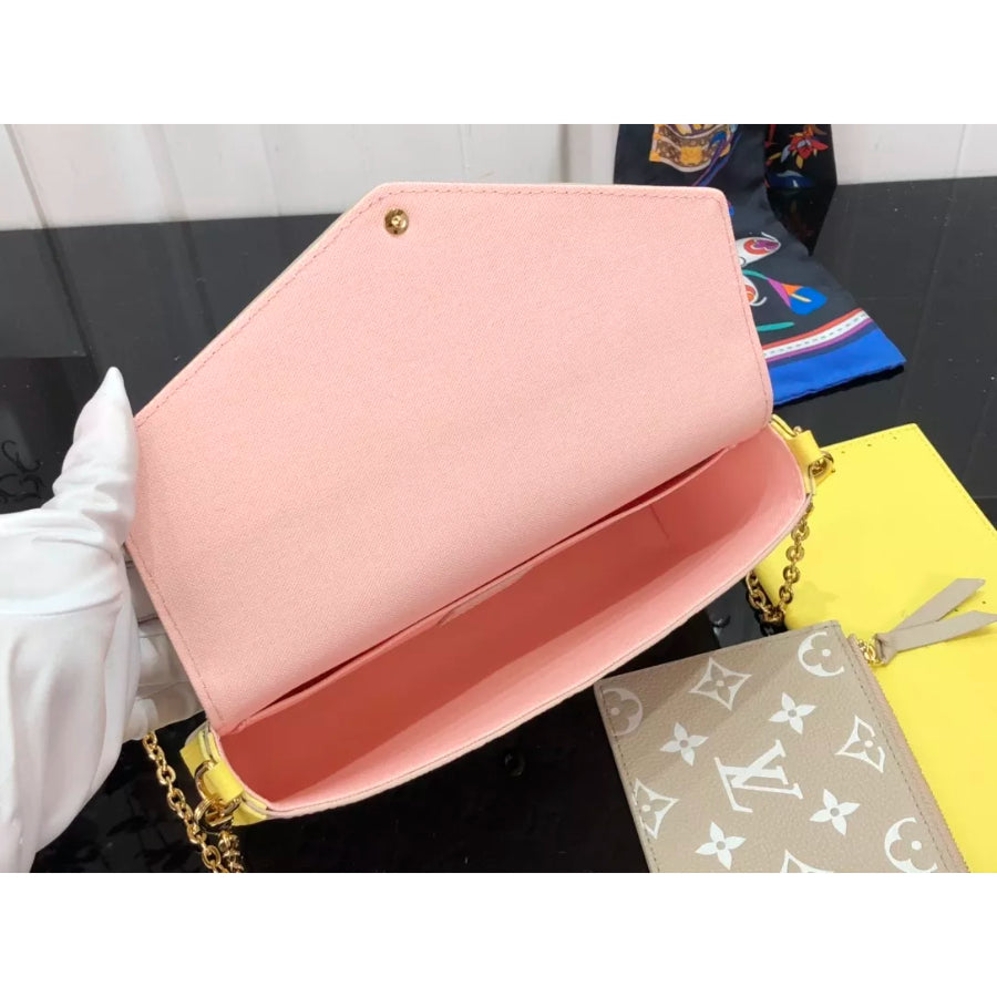 LOUIS VUITTON 21*12*3CM SPRING IN THE CITY CAPSULE SERIES, POCHETTE FELICIE CHAIN BAG, EMBOSSING