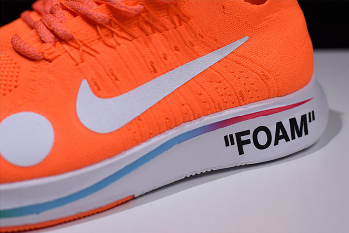 NIKE X OFF-WHITE ZOOM FLY "MERCURIAL FLYKNIT TOTAL ORANGE" MENS
