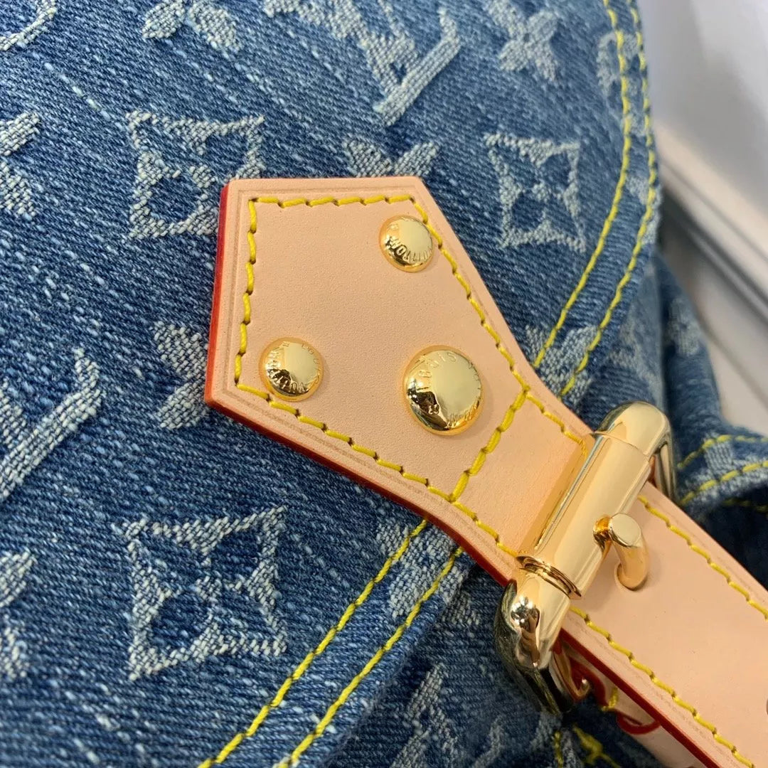 LOUIS VUITTON 19*30*28CM MEDIEVAL, DENIM UNIVERSAL BACKPACK, BACKPACK, MOUNTAINEERING BAG